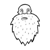 cartoon bearded man N79