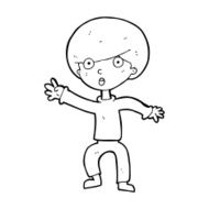 cartoon panicking boy N13