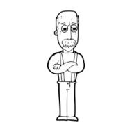 cartoon annoyed old man N87
