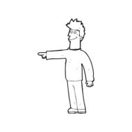 cartoon happy pointing man N25
