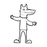 cartoon wolf man N79