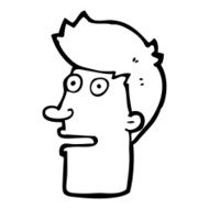 cartoon shocked male face N12