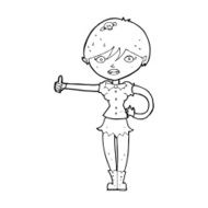 cartoon vampire girl giving thumbs up symbol N12