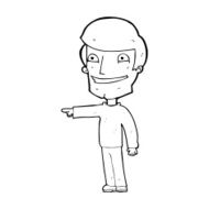 cartoon happy man pointing N78