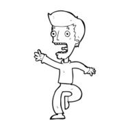 cartoon terrified man N378