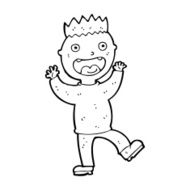cartoon crazy happy man N13