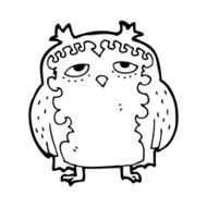 cartoon wise old owl N13