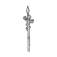 cartoon flowering spear N12