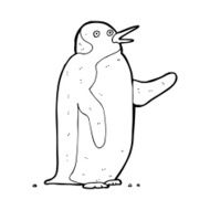 cartoon penguin waving N10