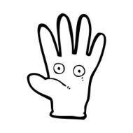 cartoon hand with eyes N14