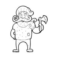cartoon lumberjack with axe N12
