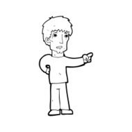cartoon pointing man N143