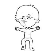 cartoon suspicious man N53