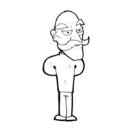 cartoon old man with mustache N35