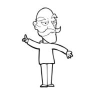 cartoon old man telling story N13