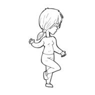 Cartoon Girl Dancing N23