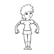 cartoon curious woman N82