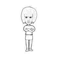 cartoon annoyed woman N255