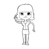 cartoon woman with idea N348