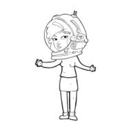 cartoon woman wearing astronaut helmet N14