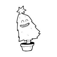 cartoon dancing christmas tree N25
