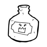 cartoon old whiskey bottle N17