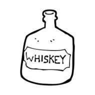 cartoon old whiskey bottle N18