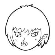 cartoon vampire girl face N14