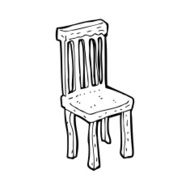 cartoon old wooden chair N15