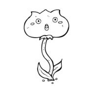 cartoon shocked flower N13
