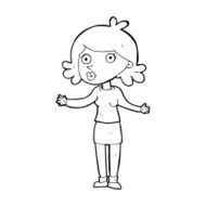 cartoon confused woman N147