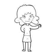 cartoon friendly woman N92