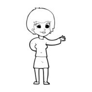 cartoon welcoming woman N14