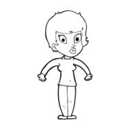 cartoon woman shrugging shoulders N643