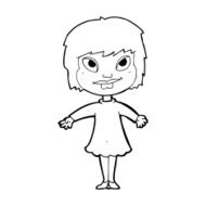 cartoon girl shrugging shoulders N38