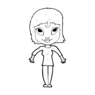 cartoon girl shrugging shoulders N39