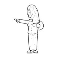 cartoon woman pointing N285