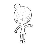 cartoon surprised woman N312