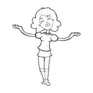 cartoon woman taking praise N13