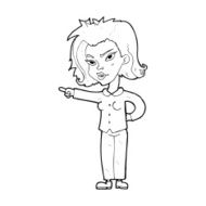 cartoon woman pointing N286
