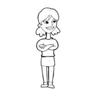 cartoon smug woman N24