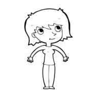 cartoon woman shrugging N80