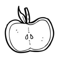 cartoon apple half N10