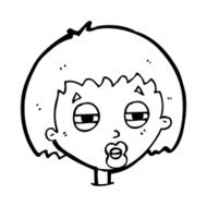cartoon woman narrowing eyes N10