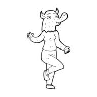cartoon dancing werewolf woman N10