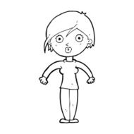 cartoon surprised woman N313
