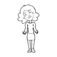 cartoon woman shrugging shoulders N644