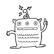 cartoon weird little alien N26