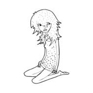 cartoon pretty girl N143
