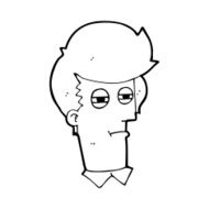 cartoon man with narrowed eyes N9